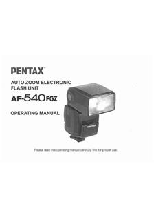 Pentax AF 540 FGZ manual. Camera Instructions.